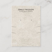 オフホワイトスタッコ長ネックレスイヤリングディスプレイ 名刺 (正面)