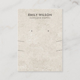 オフホワイトスタッコ長ネックレスイヤリングディスプレイ 名刺