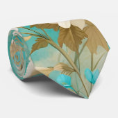 オフホワイトターコイズフローラ ネクタイ (ロール)