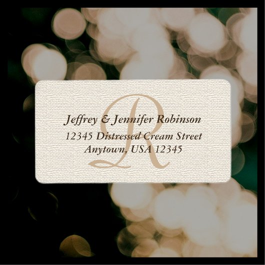 オフホワイトテクスチャ差出人住所ラベルモノグラム ラベル