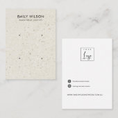 オフホワイトテラゾ2スタッドイヤリングディスプレイカード 名刺 (正面/裏面)