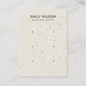 オフホワイトテラゾ3スタッドイヤリングディスプレイカード 名刺 (正面)