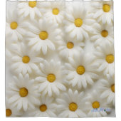 オフホワイトデイジーサンセットシャワーカーテン シャワーカーテン (正面)