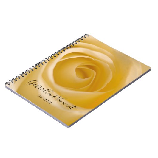 オフホワイトバラフローリー結婚ズゲストブック ノートブック (左側)