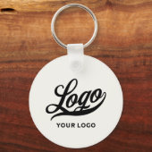 オフホワイトビジネスに両面ロゴをシンプル付ミニマル付 キーホルダー (正面)