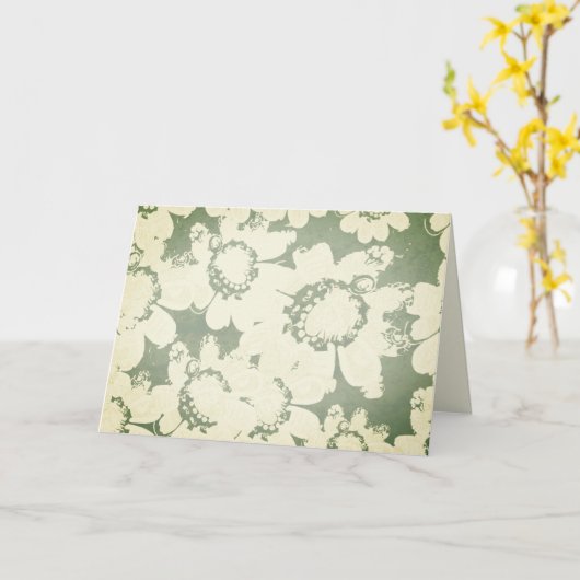 オフホワイトフローラ任意の大事な行事空白のカード カード (黄色い花)