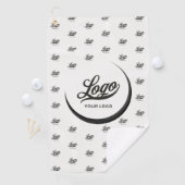 オフホワイトブラックモダン会社ロゴビジネスクラブ ゴルフタオル (インサイチュ)