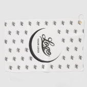 オフホワイトブラックモダン会社ロゴビジネスクラブ ゴルフタオル (横)