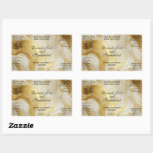 オフホワイトマーブルゴールドフォイル化粧品ボトルラベル 長方形シール (シート)