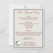 オフホワイトムーンフラワーフローラ結婚式招待状 招待状 (裏面)