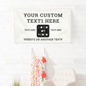 オフホワイトモダンシンプルビジネスロゴフォトブランド 横断幕 (インサイチュ)