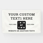 オフホワイトモダンシンプルビジネスロゴフォトブランド 横断幕 (横)