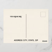 オフホワイトラグジュアリーゴールドフォイルイードムバラクカード 箔シーズンポストカード (裏面)