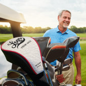 オフホワイトレザーカンパニーロゴビジネスクラブ ゴルフヘッドカバー