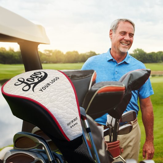 オフホワイトレザーカンパニーロゴビジネスクラブ ゴルフヘッドカバー