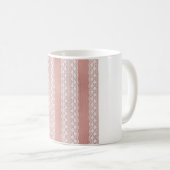 オフホワイトレースオンメタリックバラゴールデンクロステクスチャ コーヒーマグカップ (正面右)