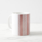 オフホワイトレースオンメタリックバラゴールデンクロステクスチャ コーヒーマグカップ (正面左)