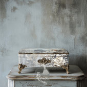 オフホワイトレース効果、シルバーパティナ背景 薄葉紙