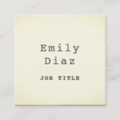 オフホワイトヴィンテージプレーンタイプライター スクエア名刺 (正面)