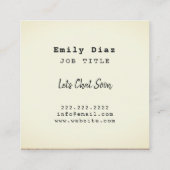 オフホワイトヴィンテージプレーンタイプライター スクエア名刺 (裏面)