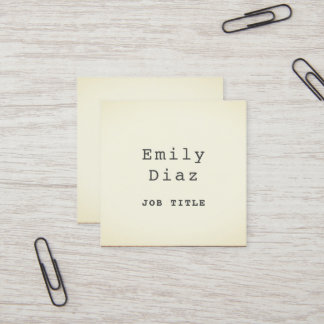 オフホワイトヴィンテージプレーンタイプライター スクエア名刺