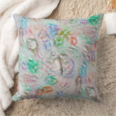 オフホワイト上の色付きテクスチャのスクラッチされたピクセル クッション (ブランケット)