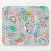 オフホワイト上の色付きテクスチャのスクラッチされたピクセル マウスパッド (正面)