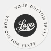 オフホワイト会社ロゴビジネスブランドカスタム ラウンドシール (正面)