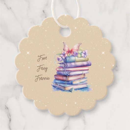 オフホワイト妖精の本パーティーありがとう フェイバータグ (正面)