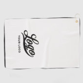 オフホワイト黒縁ど社ロゴ・ビジネス・クラブ ゴルフタオル (横)