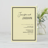 オフホワイト クリーム ミニマリスト ウェディング 招待状 (スタンド正面)
