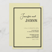 オフホワイト クリーム ミニマリスト ウェディング 招待状 (正面/裏面)