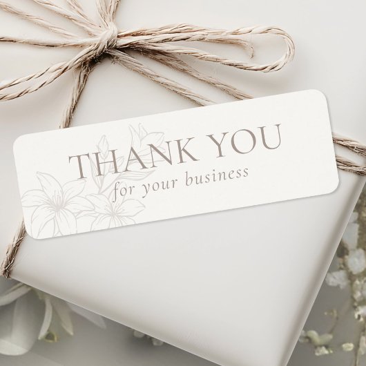 オフホワイト | シックフローラミニマル包装ラベル ラベル