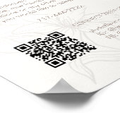 オフホワイト | シックフローラ文字プロモーションQR ポスター (角)