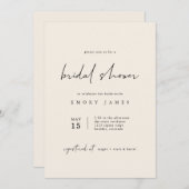 オフホワイト ボヘミアンブライダルシャワー招待状 招待状 (正面/裏面)
