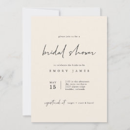 オフホワイト ボヘミアンブライダルシャワー招待状 招待状