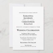 オフホワイト ミニマリスト 縦 フォト ウェディング 招待状 (裏面)