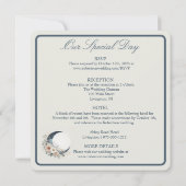 オフホワイト ムーンフラワー 花柄 ラウンド ウェディング 招待状 (裏面)