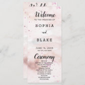 オフホワイト、赤面、パープルスターズ結婚式 プログラム (正面/裏面)