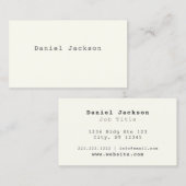 オフホワイトIIミニマルタイプライターフォント名刺 名刺 (正面/裏面)