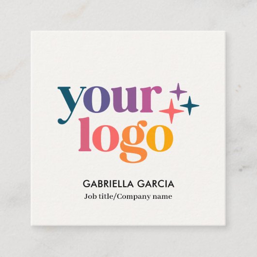 オフホワイトQRコードロゴ名刺 スクエア名刺 (正面)