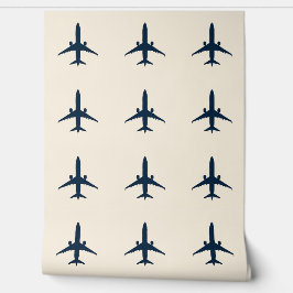 オフホワイトRAL 900の飛行機シルエット 壁紙