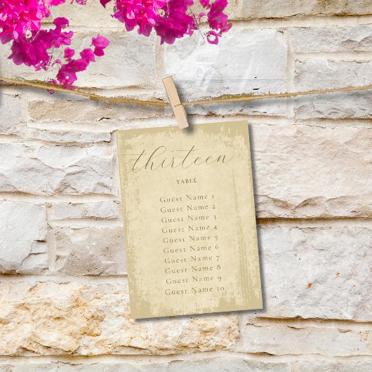 オフホワエレガントイトのグランジ割り当て テーブルナンバー