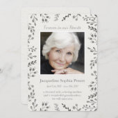 オフホワモダンイト&グレーフローラ記念 案内状 (正面/裏面)