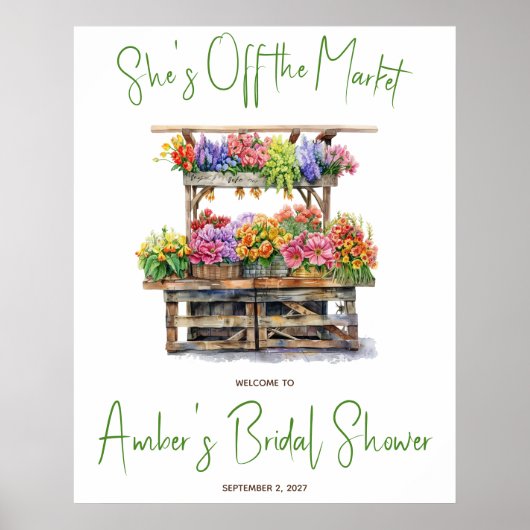 オフマーケットの花嫁シャワー招待状 ポスター (正面)