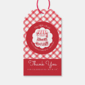 オフマーケットの農家スタイル 赤 モダン ブライダルシャワー ギフトタグ (正面)