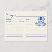 オフマーケットブルーフランスのブライダルシャワーレシピ エンクロージャーカード (正面)