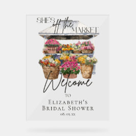 オフマーケット フラワーズ エレガント スクリプト ウェルカム アクリルサイン