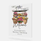 オフマーケット フラワーズ エレガント スクリプト ウェルカム アクリルサイン (傾斜)