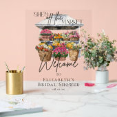 オフマーケット フローラル エレガント スクリプト ウェルカム アクリルサイン (ウェディング)